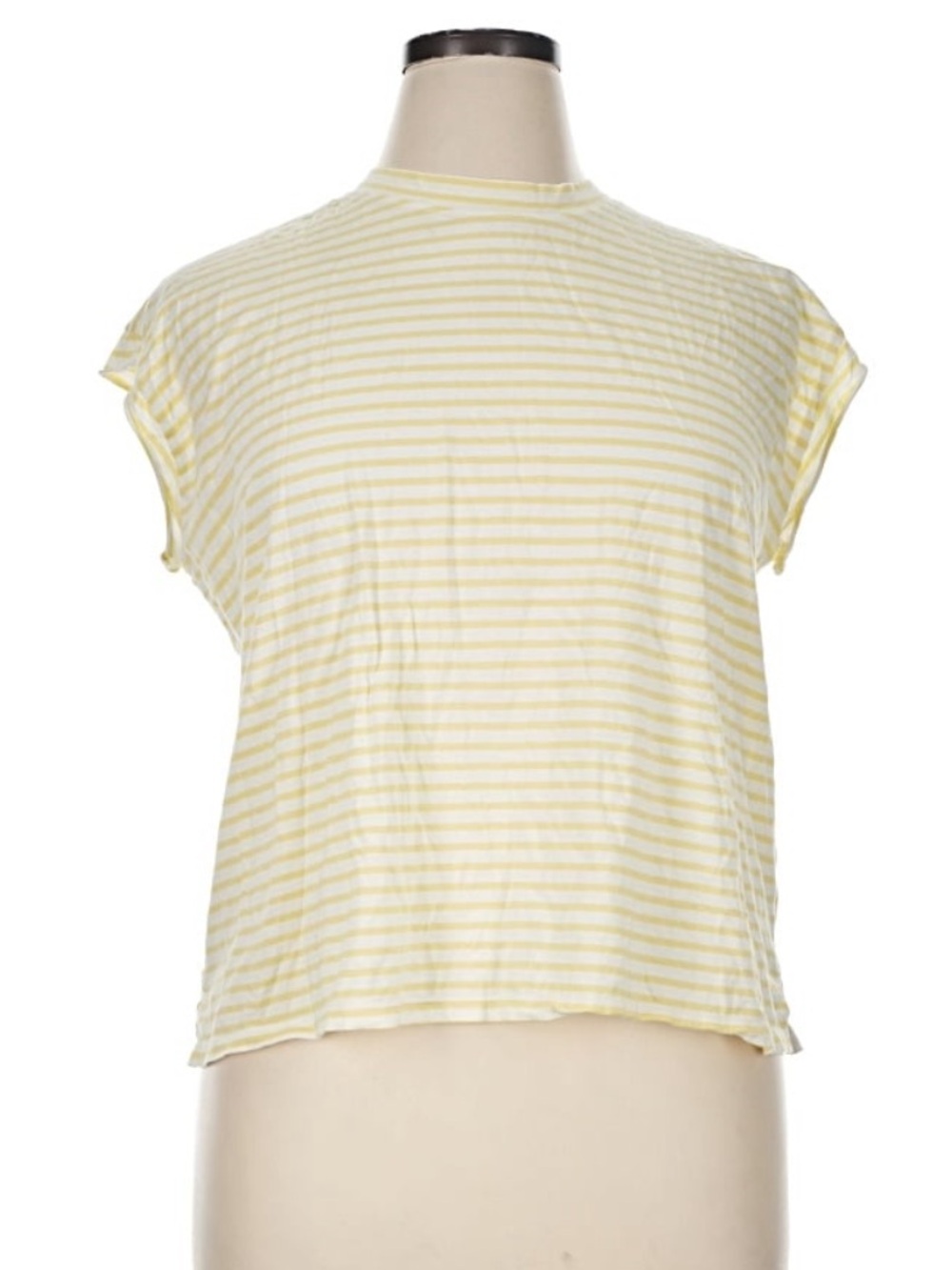 AYR Yellow and White Striped Crew Neck Tee